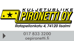 Kuljetusliike Pironetti Oy logo